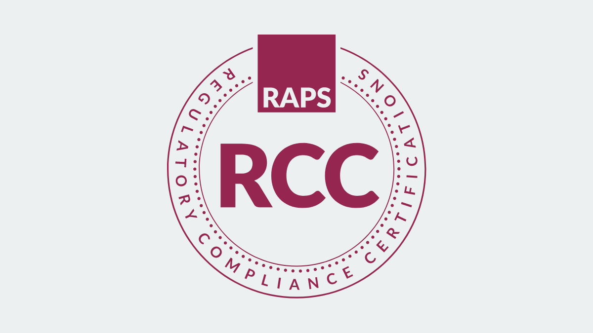 Regulatory Compliance Certification (RCC) logo on a grey background.